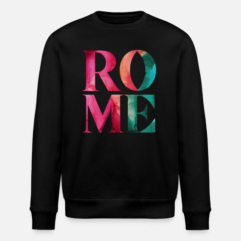 Rome souvenir aquarelle peintures art - Sweat bio ROLLER Stanley/Stella Unisexe - noir