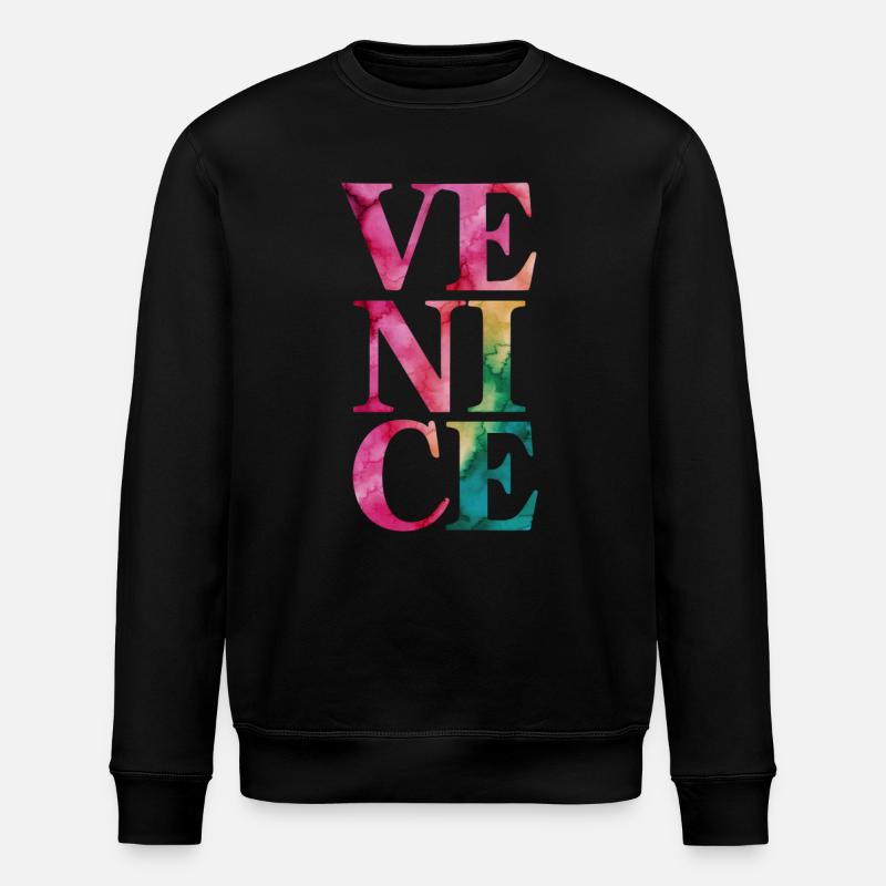 Venise Souvenir Style Aquarelle - Sweat bio ROLLER Stanley/Stella Unisexe - noir