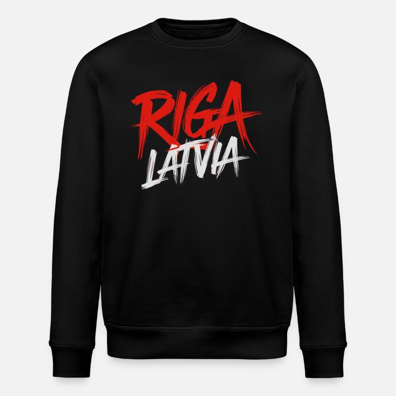 Riga Latvia Souvenir - Stanley/Stella ROLLER Unisex Organic Sweatshirt - black