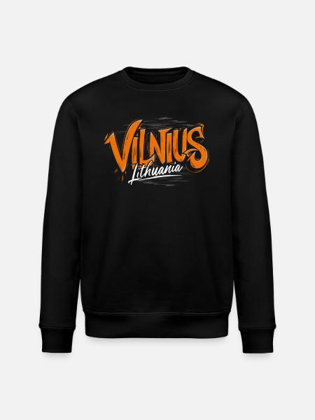 Vilnius Lithuania Souvenir - Stanley/Stella ROLLER Unisex Organic Sweatshirt - black