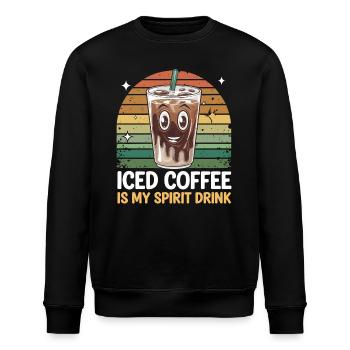 Iced Coffee Is My Spirit Drink - Stanley/Stella Unisex Bio-Sweatshirt ROLLER - Schwarz - Vorne - Nik (191cm)