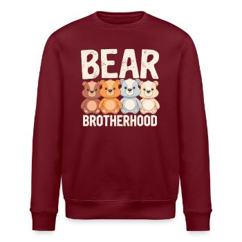 Bären Gruppen Design Bären Brotherhood - Stanley/Stella Unisex Bio-Sweatshirt ROLLER - Burgunderrot - Vorne - Nik (191cm)