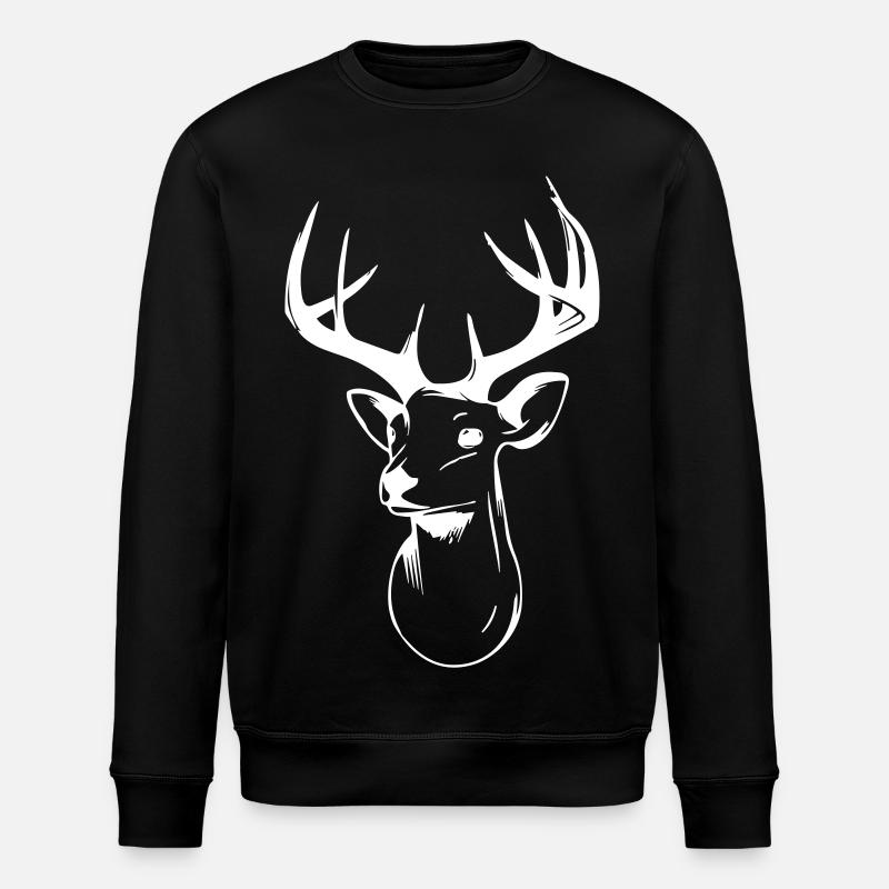 Hirschkopf - Stanley/Stella Unisex Bio-Sweatshirt ROLLER - Schwarz
