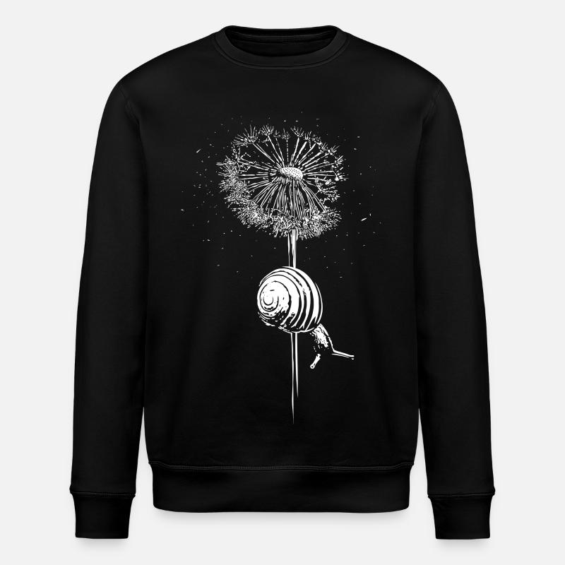 Pusteblume Löwenzahn Schnecke - Stanley/Stella Unisex Bio-Sweatshirt ROLLER - Schwarz