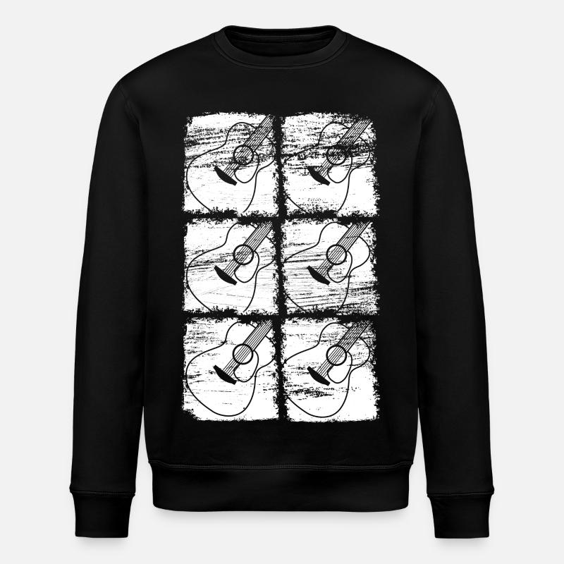 Guitar Drawing - Stanley/Stella ROLLER Unisex Organic Sweatshirt - black