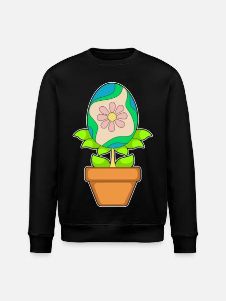 Plant Easter Easter Egg - Stanley/Stella ROLLER Unisex Organic Sweatshirt - black