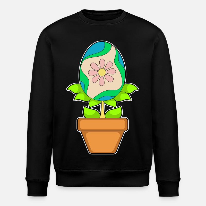 Blume Ostern Osterei - Stanley/Stella Unisex Bio-Sweatshirt ROLLER - Schwarz