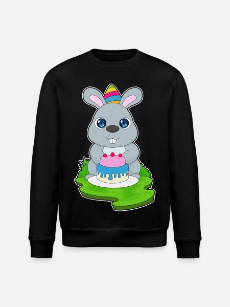 Bunny Birthday Cake - Stanley/Stella ROLLER Unisex Organic Sweatshirt - black