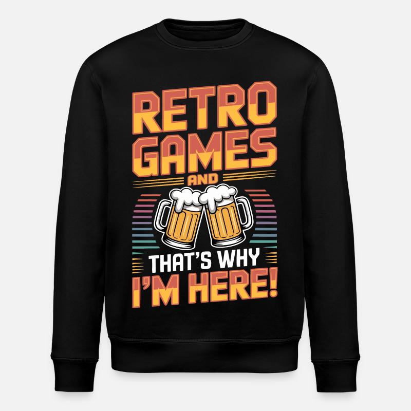 Retro-Spiele Bier – Emulation – Old-School-Konsole - Stanley/Stella Unisex Bio-Sweatshirt ROLLER - Schwarz