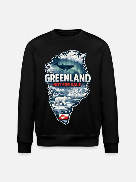 Grønland, Danmark, USA, isdyr, hvalbjørn, sjov - Stanley/Stella økologisk unisex-sweatshirt ROLLER - sort