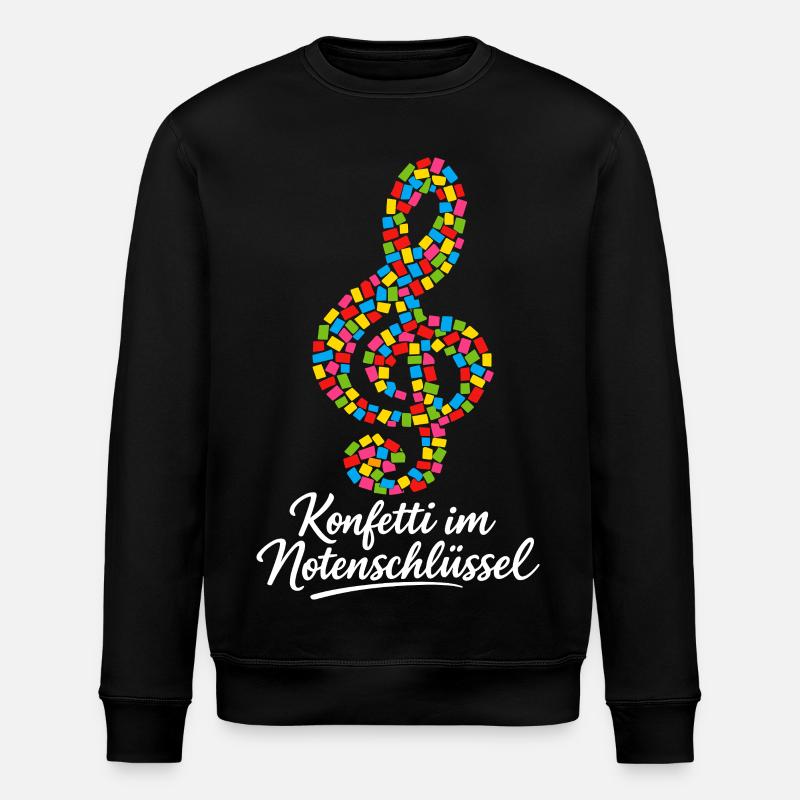 clef confetti in the heart - Stanley/Stella ROLLER Unisex Organic Sweatshirt - black