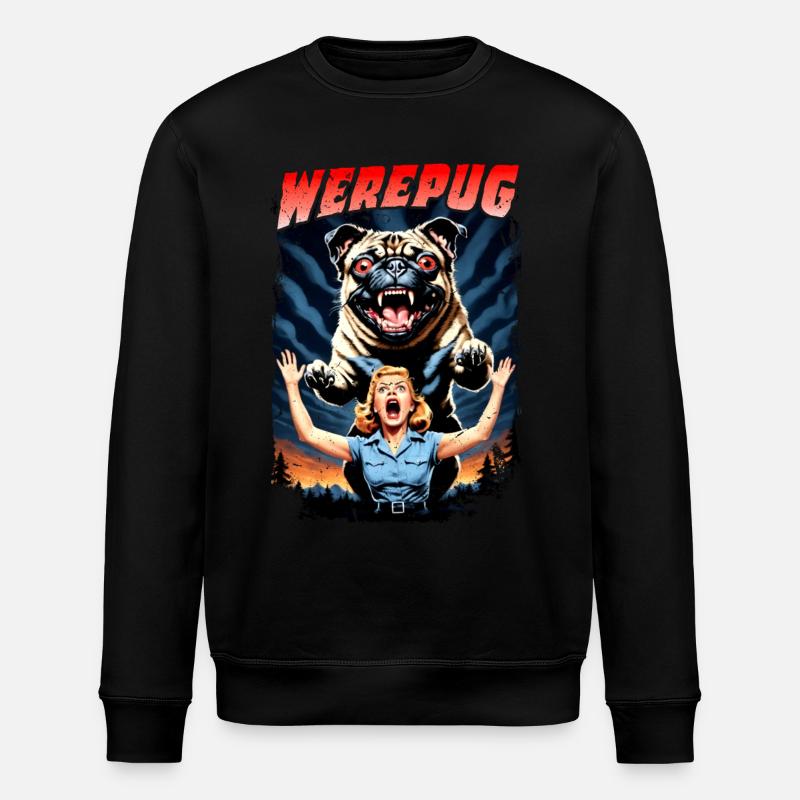 werepug - Stanley/Stella Unisex Bio-Sweatshirt ROLLER - Schwarz