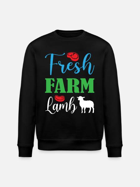 Fresh Farm Lamb - Stanley/Stella ROLLER Unisex Organic Sweatshirt - black