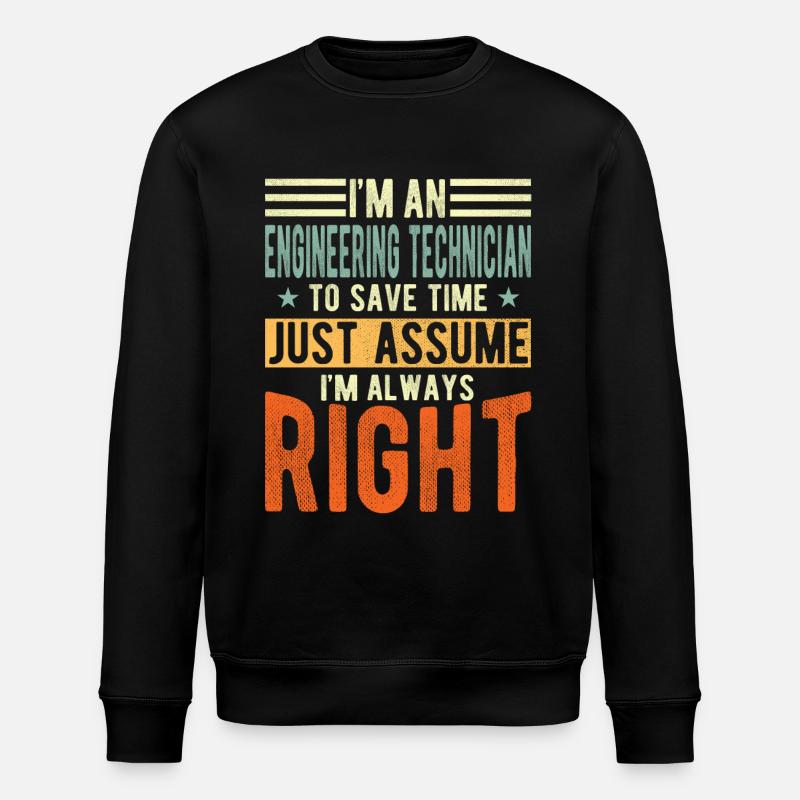 Engineering Technician - Stanley/Stella ROLLER Unisex Organic Sweatshirt - black