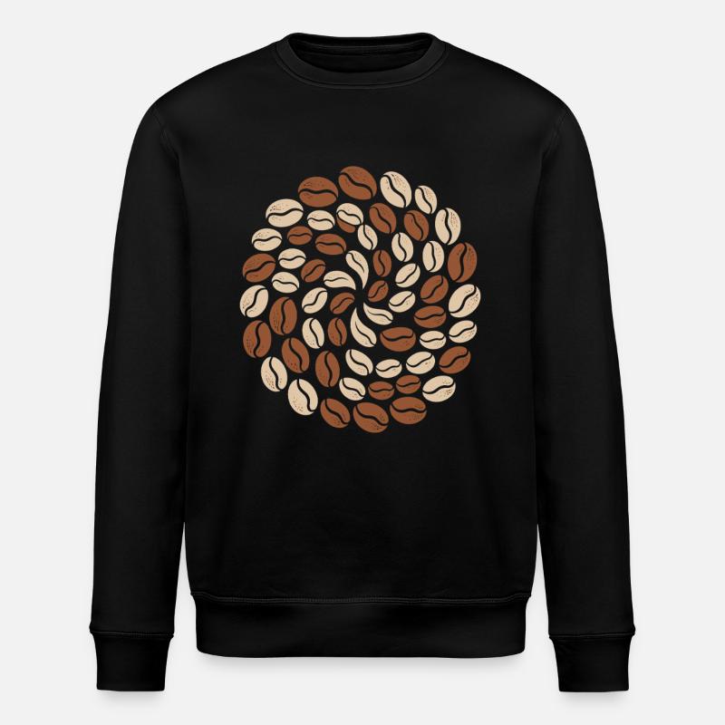 Coffee Bean Pattern Circle Lover - Stanley/Stella ROLLER Unisex Organic Sweatshirt - black