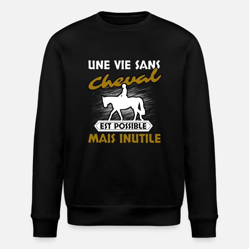 Cheval Cavalier - Sweat bio ROLLER Stanley/Stella Unisexe - noir