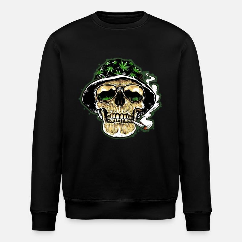 Kiff Skull - Stanley/Stella ROLLER Unisex Organic Sweatshirt - black