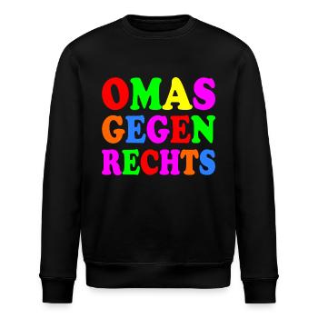 Omas gegen rechts - Stanley/Stella Unisex Bio-Sweatshirt ROLLER - Schwarz - Vorne - Nik (191cm)