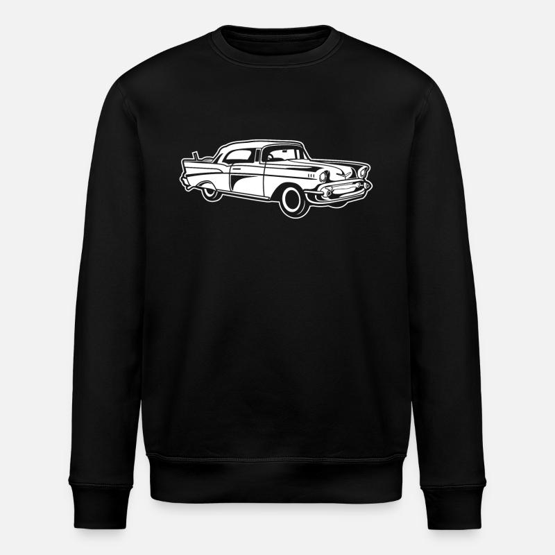 Chevy Bel Air / Oldtimer 01_weiß - Stanley/Stella Unisex Bio-Sweatshirt ROLLER - Schwarz
