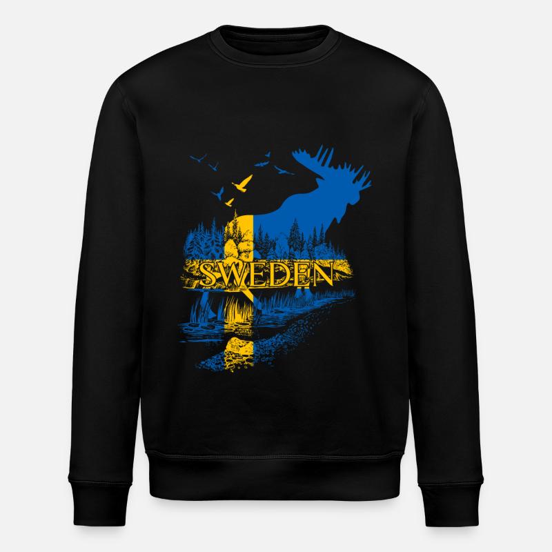 SWEDEN ELCH SCHWEDEN FLAGGE - Stanley/Stella Unisex Bio-Sweatshirt ROLLER - Schwarz