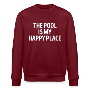 The Pool Is my Happy Place Swimming - Stanley/Stella ROLLER Unisex Organic Sweatshirt - burgundy - Front - Nik (191cm)