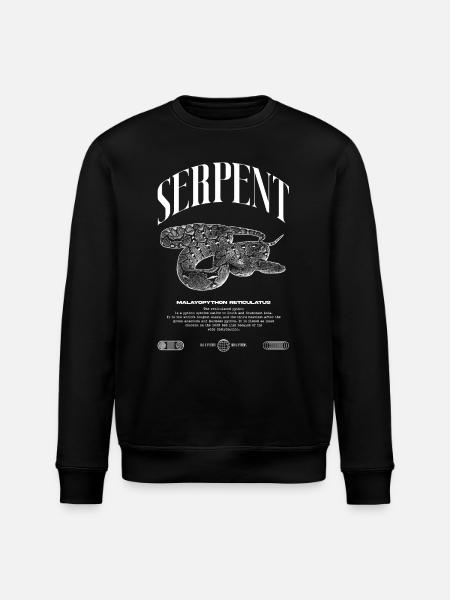 Python réticulé Reptile Keeper Streetwear - Sweat bio ROLLER Stanley/Stella Unisexe - noir