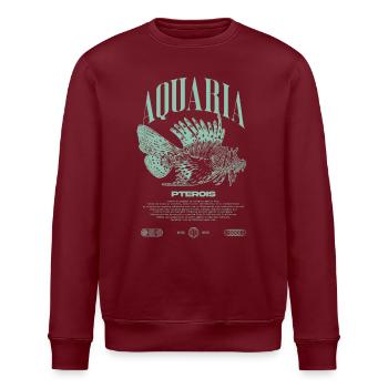 Poisson-lion marin gardien de poisson moderne streetwear - Sweat bio ROLLER Stanley/Stella Unisexe - bordeaux - Devant - Nik (191cm)