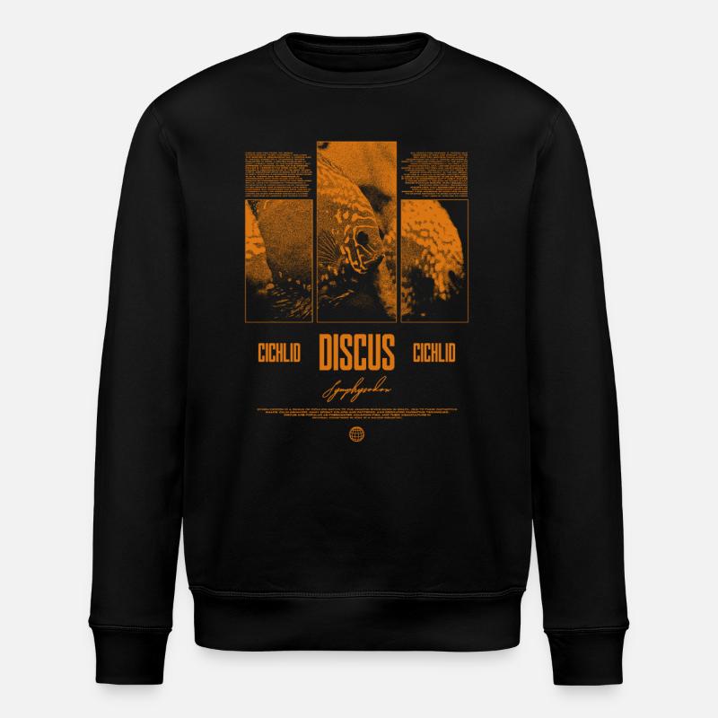 Diskusfisch Buntbarsch Aquarium Fischhalter - Stanley/Stella Unisex Bio-Sweatshirt ROLLER - Schwarz
