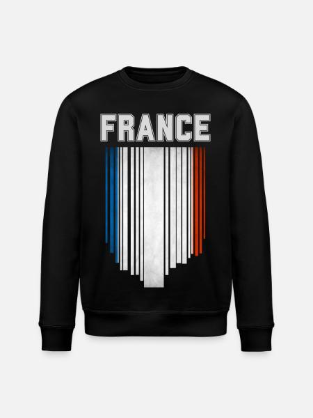 Flag of France, French pride - Stanley/Stella ROLLER Unisex Organic Sweatshirt - black