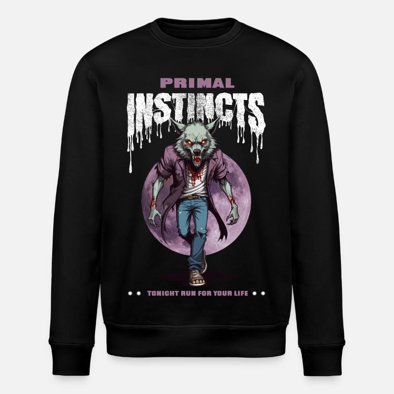 Loup-garou la nuit - Sweat bio ROLLER Stanley/Stella Unisexe - noir