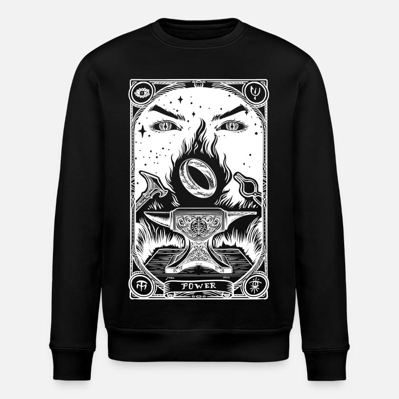 Ein Ring Tarot weiß - Stanley/Stella Unisex Bio-Sweatshirt ROLLER - Schwarz