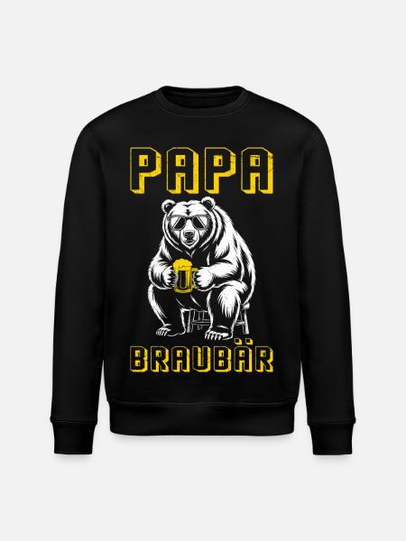 Dad-to-be PAPA BRAUBÄR Funny - Stanley/Stella ROLLER Unisex Organic Sweatshirt - black