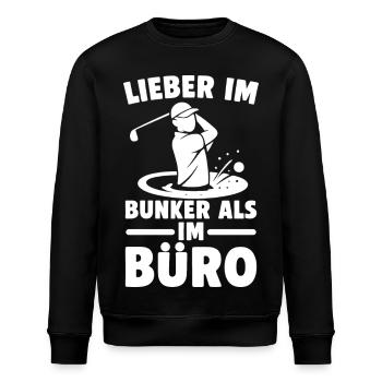 Lieber im Bunker als im Büro - Stanley/Stella Unisex Bio-Sweatshirt ROLLER - Schwarz - Vorne - Nik (191cm)