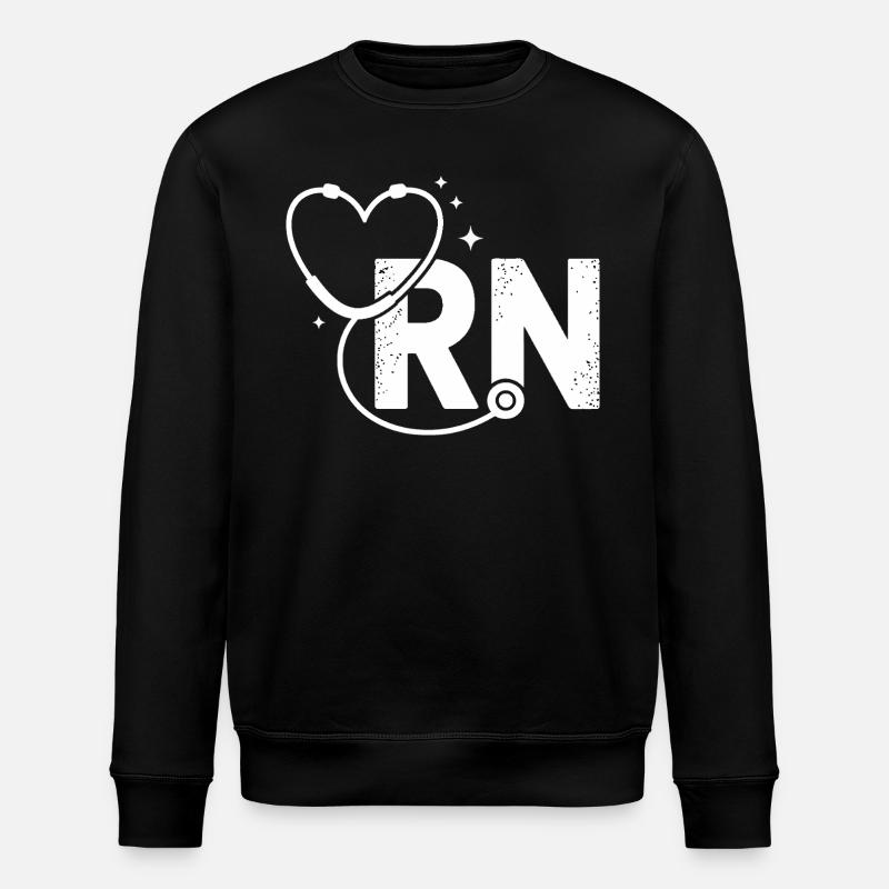 Herzloop RN logo with stars - Stanley/Stella ROLLER Unisex Organic Sweatshirt - black