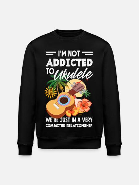 Funny Ukulele Designs and Sayings - Stanley/Stella ROLLER Unisex Organic Sweatshirt - black