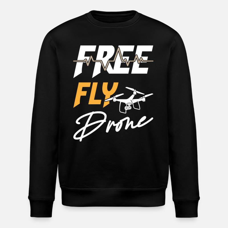 Free Fly Drone - Stanley/Stella ROLLER Unisex Organic Sweatshirt - black