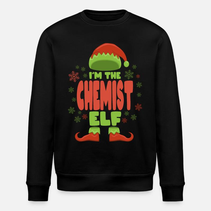 Chemist Christmas Elf - Stanley/Stella ROLLER Unisex Organic Sweatshirt - black