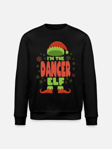 Dancer Christmas Elf - Stanley/Stella ROLLER Unisex Organic Sweatshirt - black