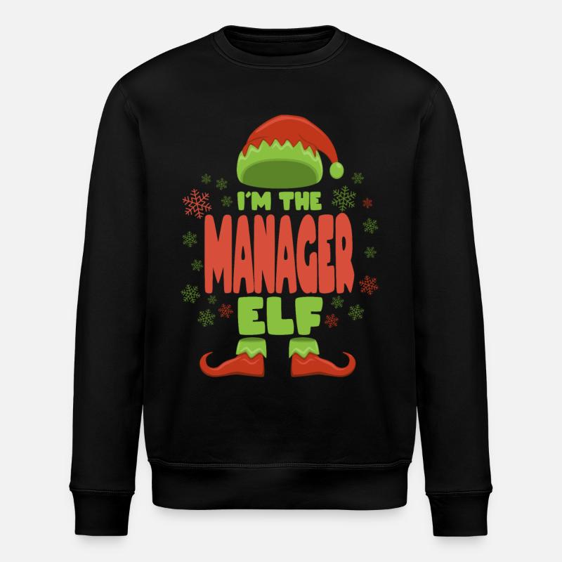 Manager Christmas Elf - Stanley/Stella ROLLER Unisex Organic Sweatshirt - black