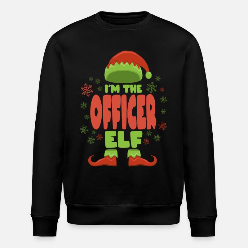 Officer Christmas Elf - Stanley/Stella ROLLER Unisex Organic Sweatshirt - black