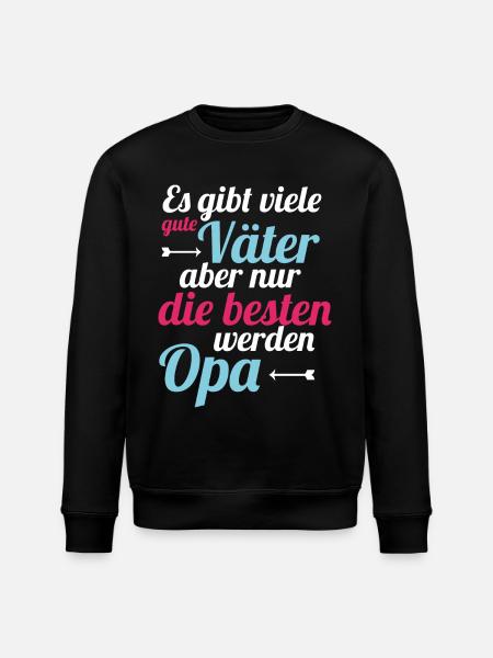 Vater sein - Opa werden - Stanley/Stella Unisex Bio-Sweatshirt ROLLER - Schwarz