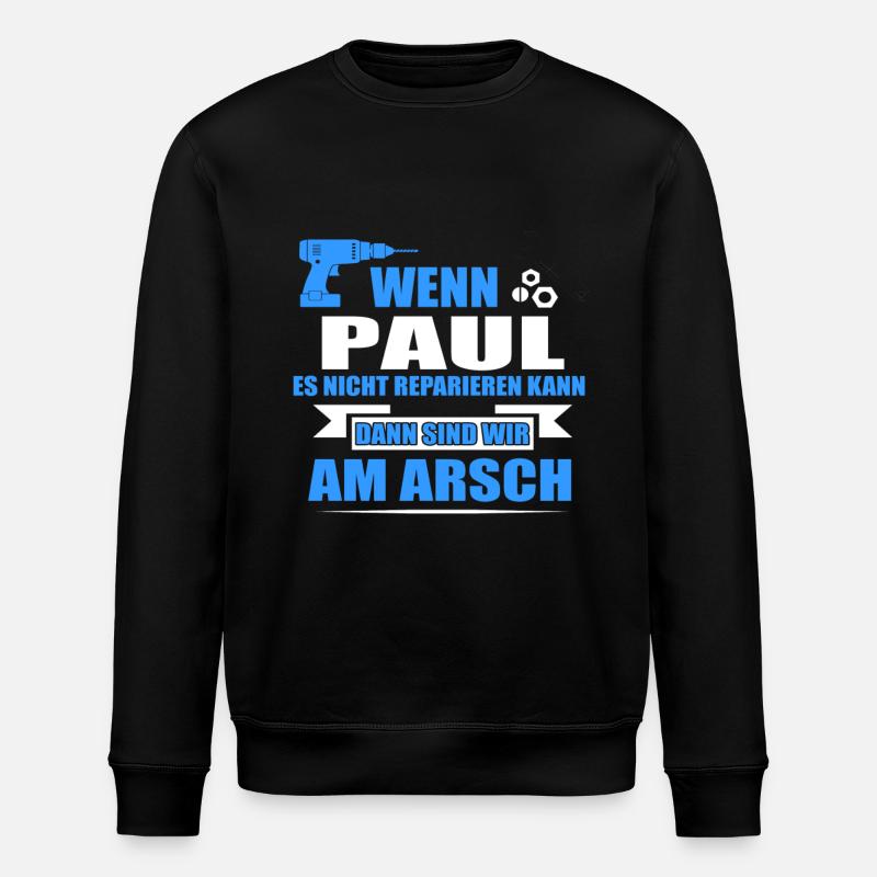 PAUL-Geschenk - Stanley/Stella Unisex Bio-Sweatshirt ROLLER - Schwarz