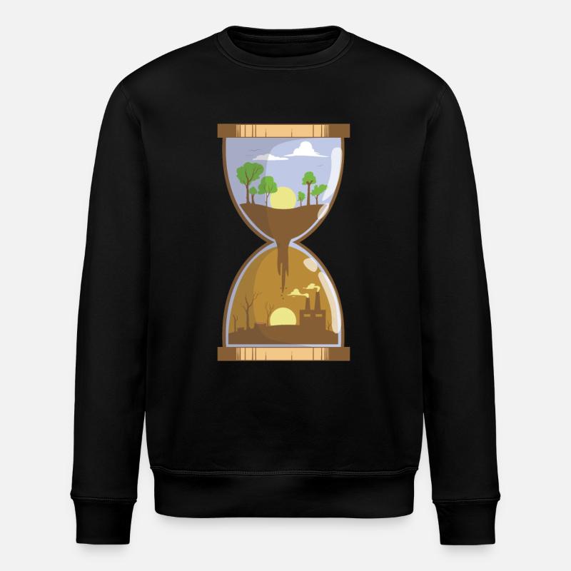 Hourglass / Pollution / Conservation - Stanley/Stella ROLLER Unisex Organic Sweatshirt - black