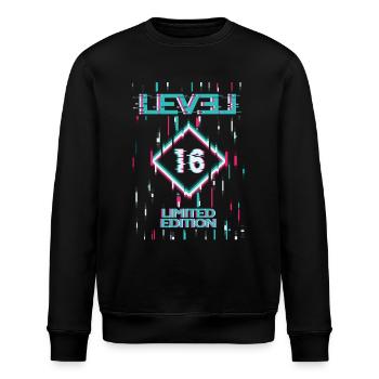Geburtstag Level 16 Gaming Limited Edition Gamer - Stanley/Stella Unisex Bio-Sweatshirt ROLLER - Schwarz - Vorne - Nik (191cm)