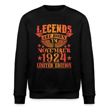 Anniversaire Novembre 1924 Edition Limitée Millésime - Sweat bio ROLLER Stanley/Stella Unisexe - noir - Devant - Nik (191cm)