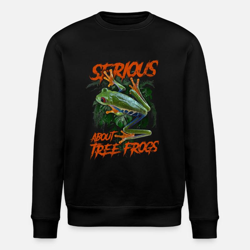 Ernsthaft über Rotaugenlaubfrösche Amphibienhalter - Stanley/Stella Unisex Bio-Sweatshirt ROLLER - Schwarz