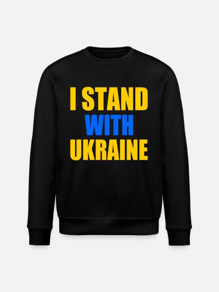 I stand with ukraine - Stanley/Stella ROLLER Unisex Organic Sweatshirt - black