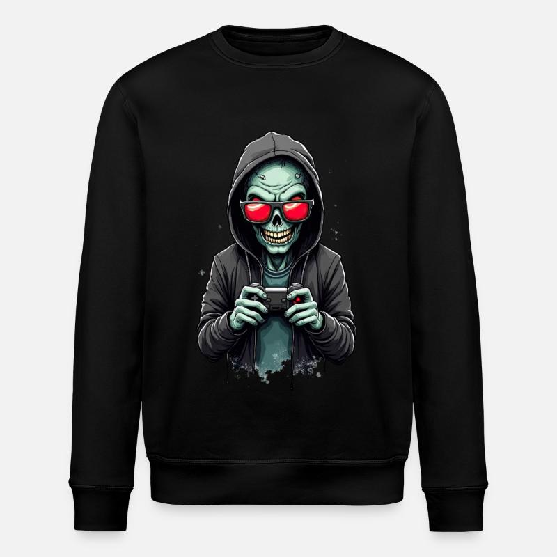 Joueur effrayant avec crâne - Sweat bio ROLLER Stanley/Stella Unisexe - noir