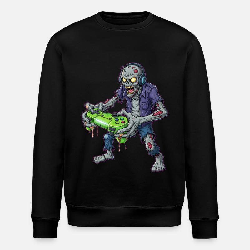 Zombie Zocker Power Retro Gamer - Stanley/Stella Unisex Bio-Sweatshirt ROLLER - Schwarz