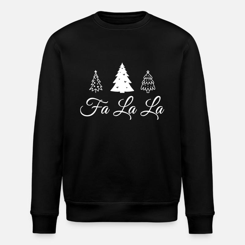 Weihnachtsbäume Fa la la - Stanley/Stella Unisex Bio-Sweatshirt ROLLER - Schwarz